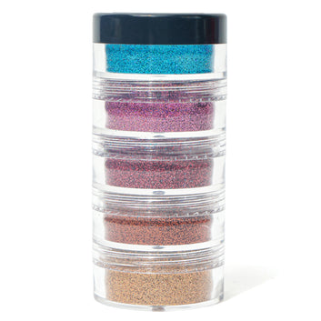 Vozwa Holo Graphics Sparkle Loose Glitter Eyeshadow - Eye Makeup (Firozi + Pink + Red + Oragne + Golden)