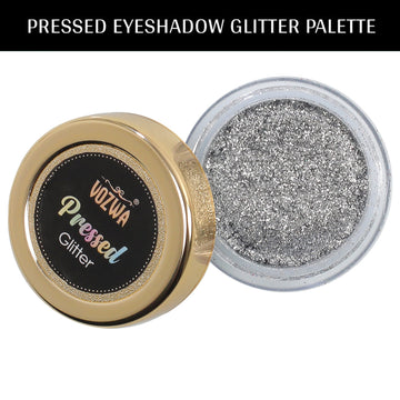 Vozwa Silver Color Glitter Eyeshadow Palette, Shimmery Finish Sparkle Glitter Eyeshadow Palette, Long Lasting Eye Makeup Palette | Easy-To-Blend Formula & Shiny Texture For Perfect Eye Makeup