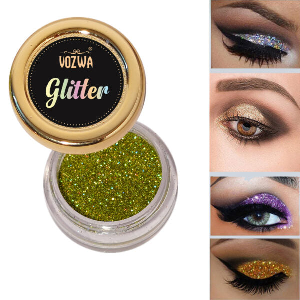 Vozwa Holographic Loose Eye Shadow Makeup Light Green Glitter