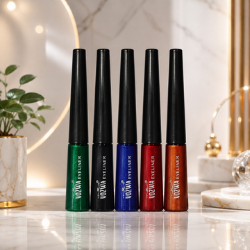Vozwa 5 Shades Waterproof Eye Liner - Intense Color & Smooth Finish Copper, Red, Green, Black & Blue